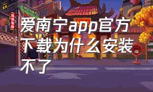 爱南宁app官方下载为什么安装不了