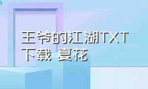 王爷的江湖TXT下载 夏花