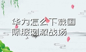 华为怎么下载国际服刺激战场