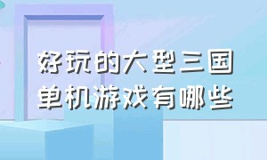 好玩的大型三国单机游戏有哪些（有哪些称得上经典的三国单机游戏）