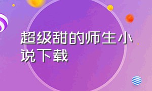 超级甜的师生小说下载