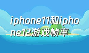 iphone11和iphone12游戏帧率