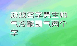 游戏名字男生帅气冷酷霸气两个字