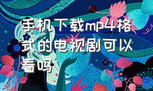 手机下载mp4格式的电视剧可以看吗