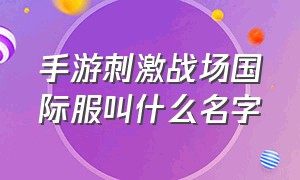 手游刺激战场国际服叫什么名字