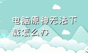 电脑原神无法下载怎么办