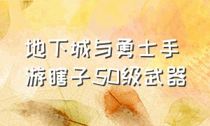 地下城与勇士手游瞎子50级武器（地下城与勇士手游正版下载）