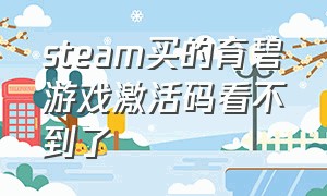 steam买的育碧游戏激活码看不到了（steam买育碧游戏激活码在哪看）