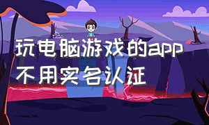 玩电脑游戏的app不用实名认证（玩游戏不用实名认证的软件有哪些）