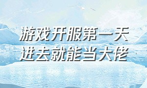 游戏开服第一天进去就能当大佬