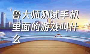 鲁大师测试手机里面的游戏叫什么（鲁大师测试手机里面的游戏叫什么软件）