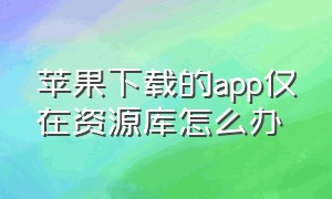 苹果下载的app仅在资源库怎么办（苹果下载的app资源库怎么不见了）