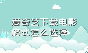 爱奇艺下载电影格式怎么选择