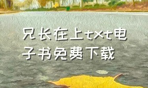 兄长在上txt电子书免费下载