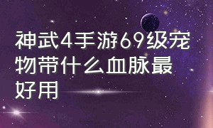 神武4手游69级宠物带什么血脉最好用（神武4手游宠物体系攻略最新大全）