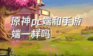 原神pc端和手游端一样吗（原神pc端和手机端是同一个吗）