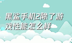 黑鲨手机2除了游戏性能怎么样（黑鲨手机2除了游戏性能怎么样还有哪些）