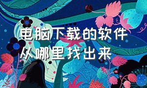 电脑下载的软件从哪里找出来