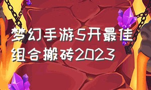梦幻手游5开最佳组合搬砖2023