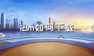 idm如何下载