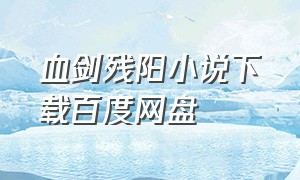 血剑残阳小说下载百度网盘