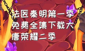 法医秦明第一季免费全集下载大唐荣耀二季
