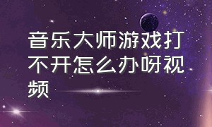 音乐大师游戏打不开怎么办呀视频（音乐大师游戏最新中文版）