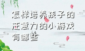 怎样培养孩子的注意力的小游戏有哪些