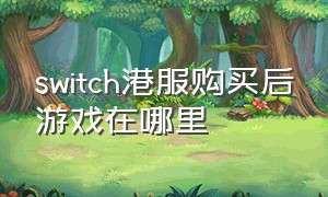 switch港服购买后游戏在哪里（switch港服商店免费游戏怎么找）