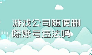 游戏公司随便删除账号违法吗（有人把自己的游戏账号毁了违法吗）