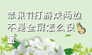 苹果11打游戏两边不是全屏怎么设置（苹果11打游戏两边不是全屏怎么设置的）