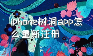 iphone树洞app怎么重新注册