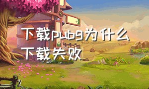 下载pubg为什么下载失败（pubg显示下载失败因为找不到资源）