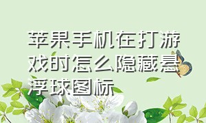 苹果手机在打游戏时怎么隐藏悬浮球图标