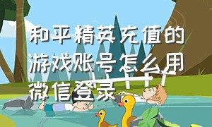 和平精英充值的游戏账号怎么用微信登录（和平精英充值记录怎么查）