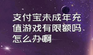 支付宝未成年充值游戏有限额吗怎么办啊