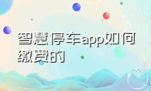 智慧停车app如何缴费的