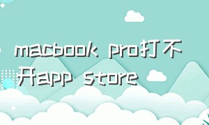 macbook pro打不开app store