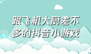 跟飞机大厨差不多的抖音小游戏（飞机大厨类似游戏抖音小程序）