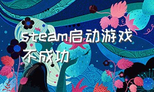 steam启动游戏不成功（steam启动游戏失败怎么解决）