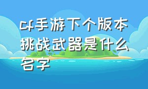 cf手游下个版本挑战武器是什么名字