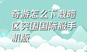 奇游怎么下载暗区突围国际服手机版