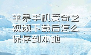 苹果手机爱奇艺视频下载后怎么保存到本地