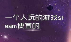 一个人玩的游戏steam便宜的（一个人买多个人玩的steam游戏）