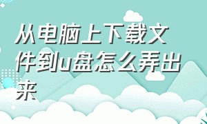 从电脑上下载文件到u盘怎么弄出来