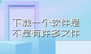 下载一个软件是不是有许多文件（为什么下载软件桌面有个文件）