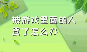 被游戏里面的人骂了怎么办