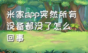 米家app突然所有设备都没了怎么回事