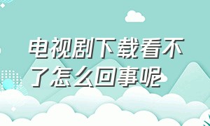 电视剧下载看不了怎么回事呢