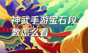 神武手游宝石段数怎么看